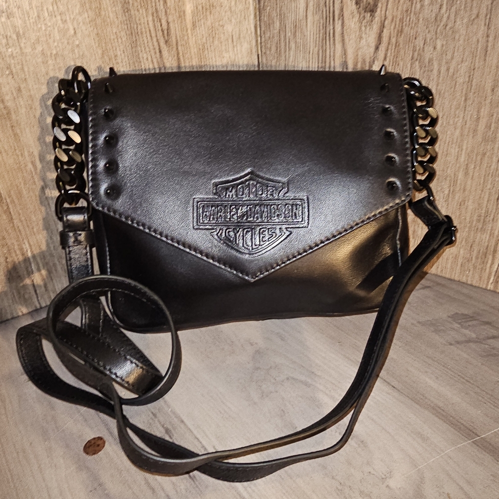 Harley-Davidson Women's Bar & Shield Cone Stud Flap Crossbody Purse